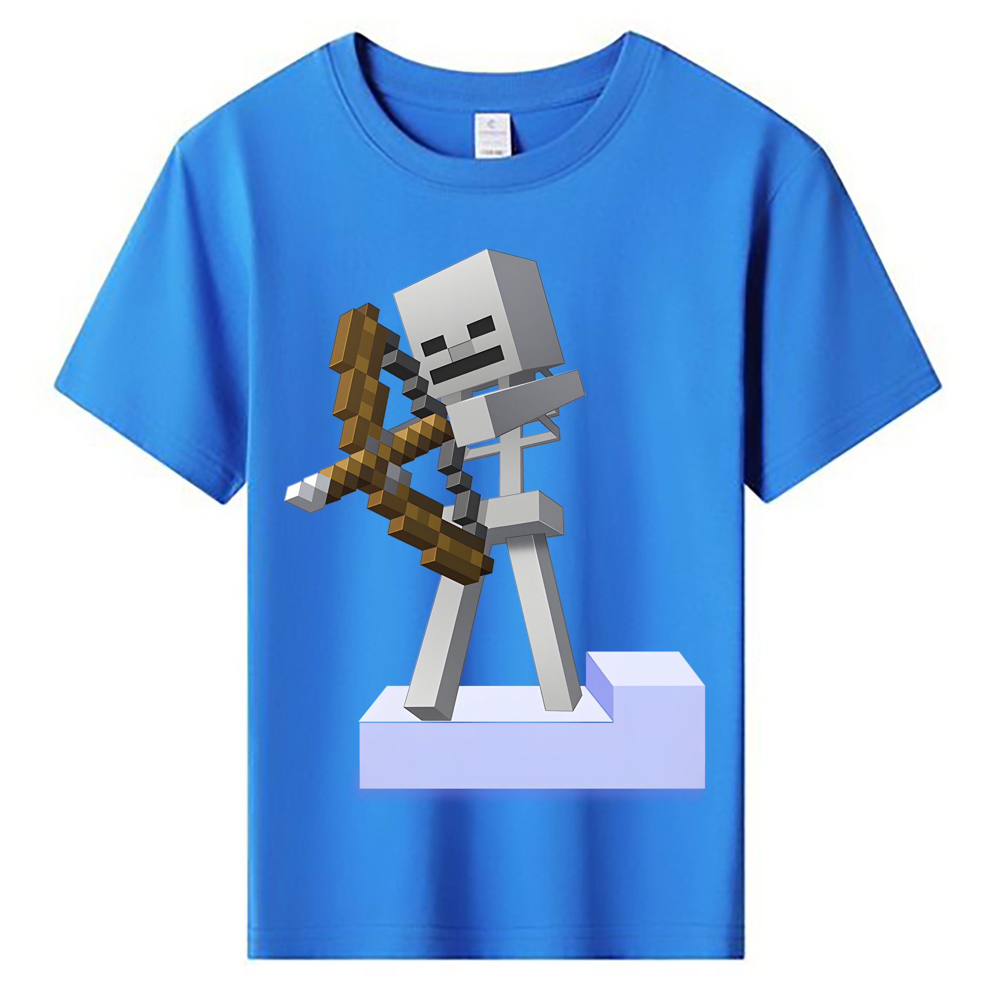 （画像用） マインクラフト ブロックの世界 Minecraft MC Block world 綿100％キッズTシャツ（フロントプリント）